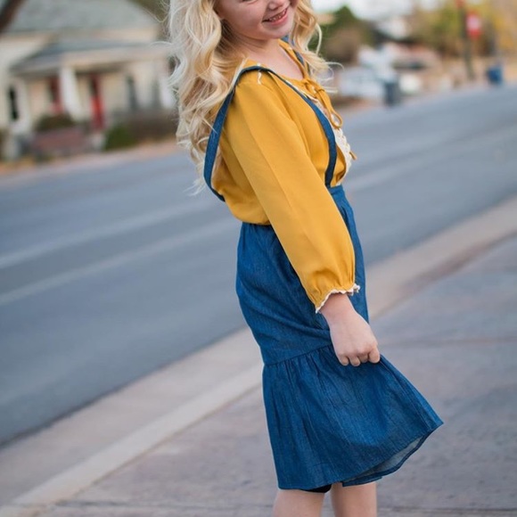 Overall Denim Dress for Girl - Picture 3 of 4
